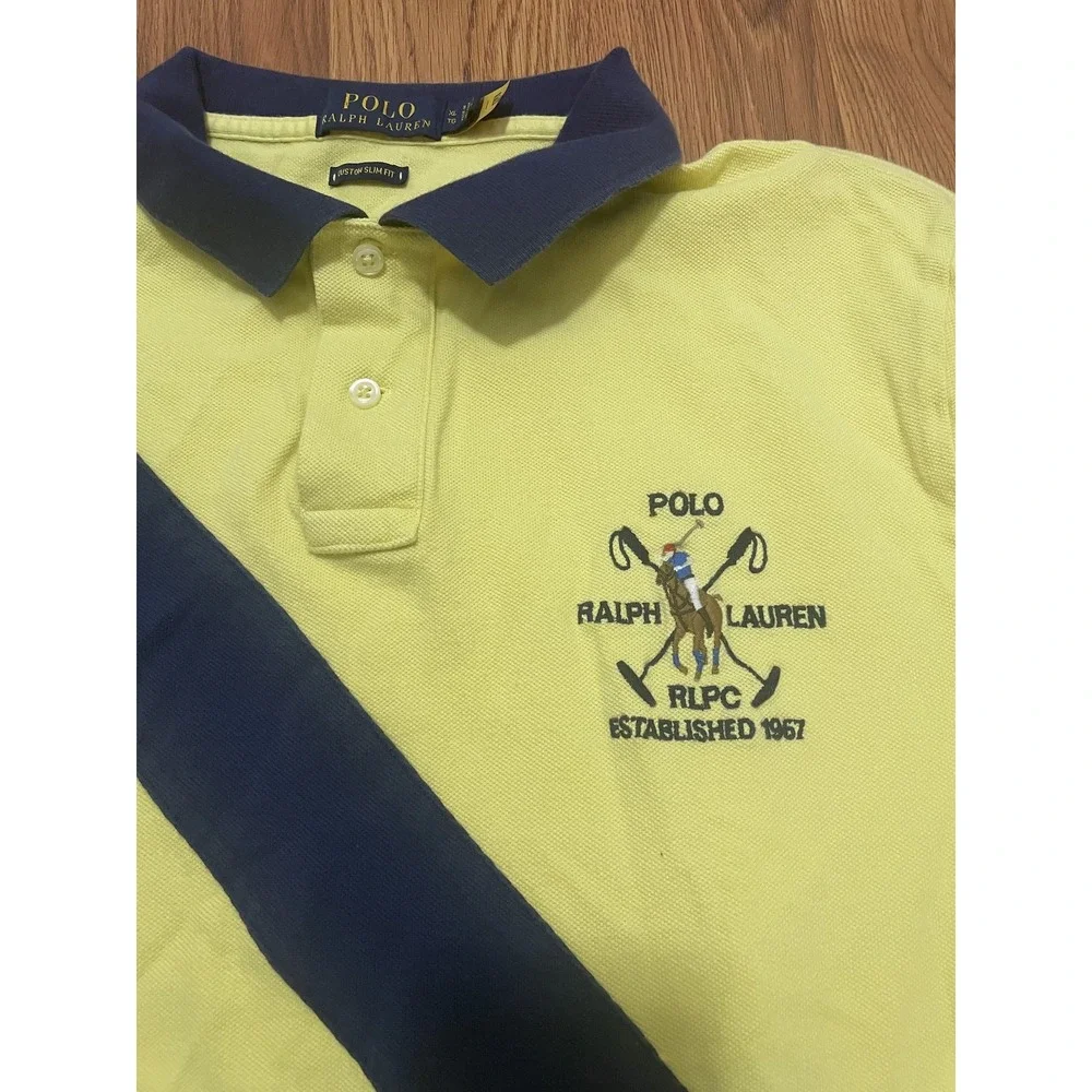 Polo Ralph Lauren Polo Mens Extra Large Custom Slim Fit RLPC Player 2 Yellow